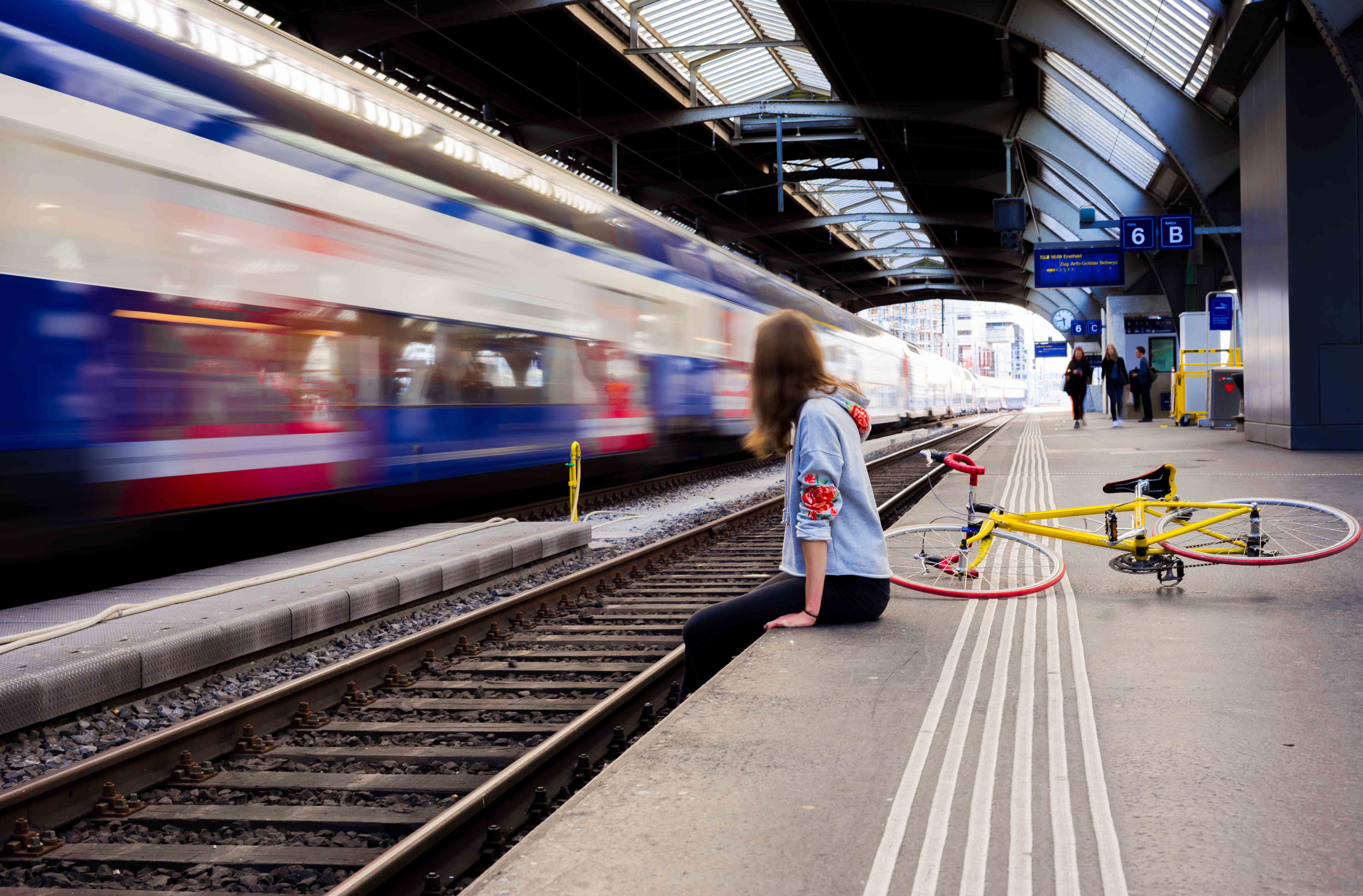 Girl at train station I