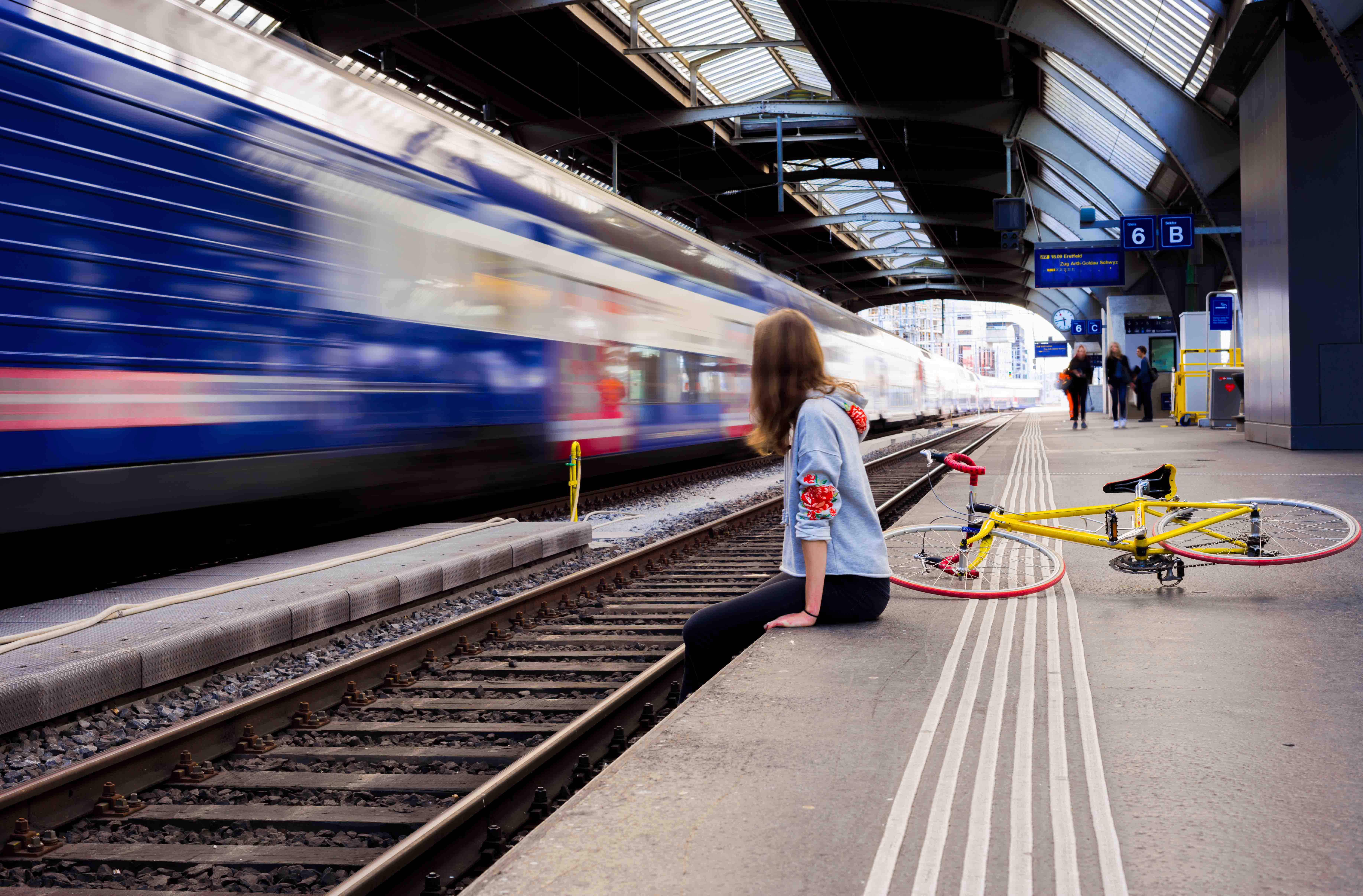 Girl at train station II